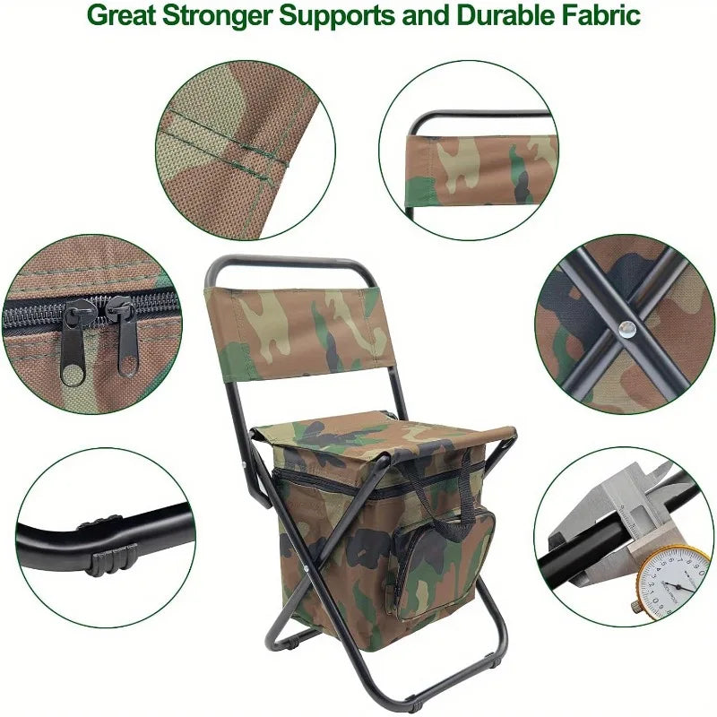 Foldable Camping Chair with Cooler Bag-3