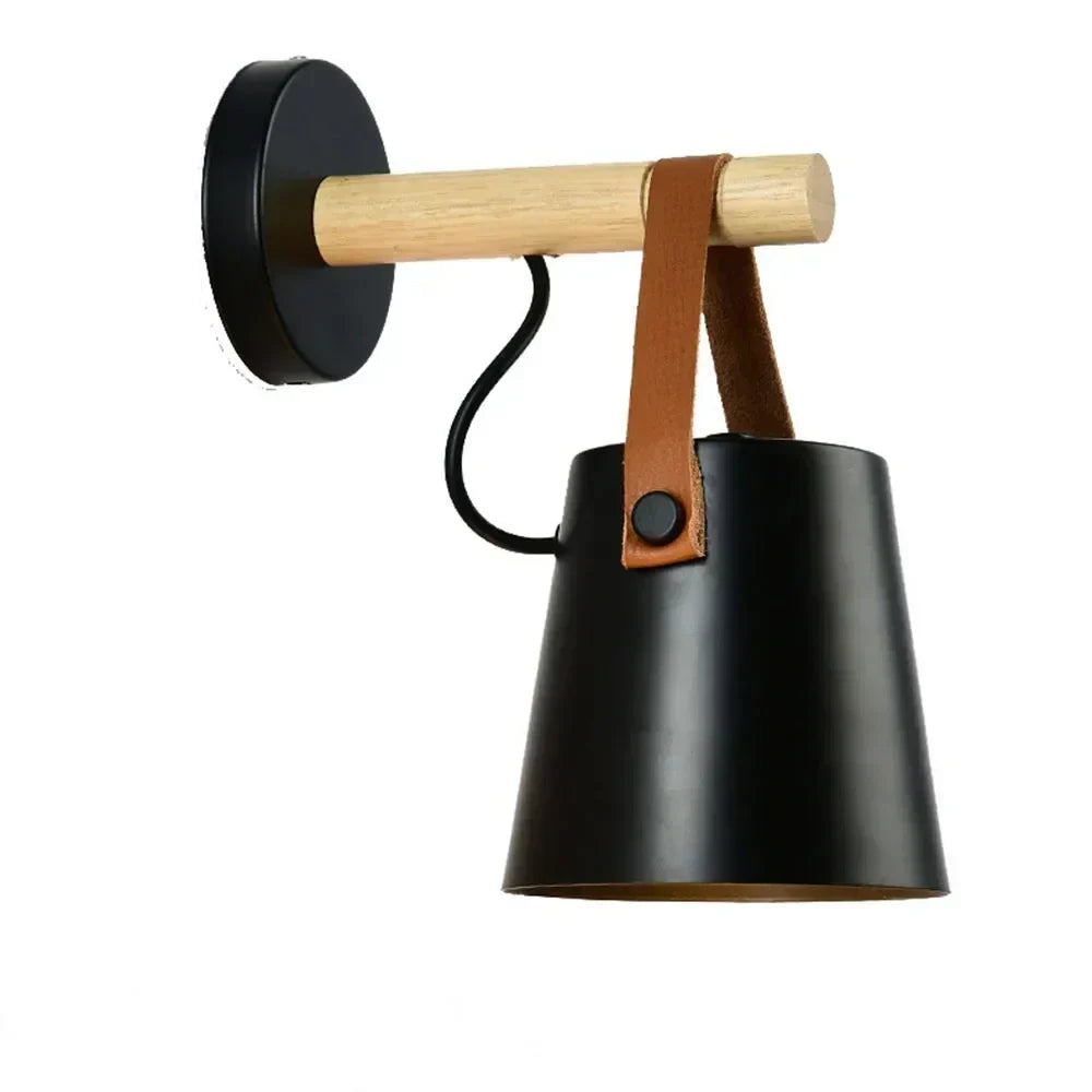 Nordic Modern Wooden Wall Lamp-0