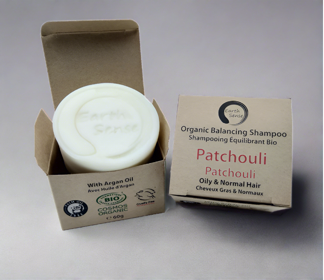 Organic Certified Balancing Solid Shampoo - Patchouli - Oily & all Hair Types 60g