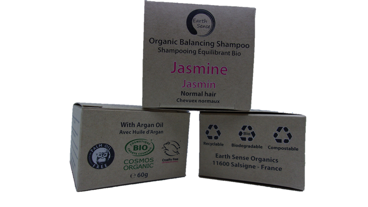 Organic Certified Balancing Solid Shampoo - Jasmine - Normal & all Hair Types 60g