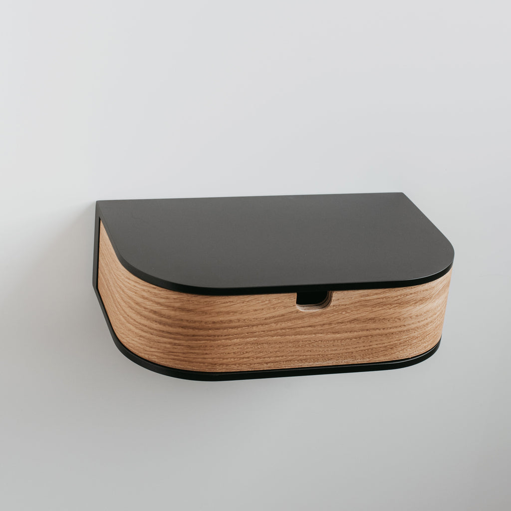 Minimalist Wooden Floating Shelf Drawer, Bedside Table, 4 Colors-6