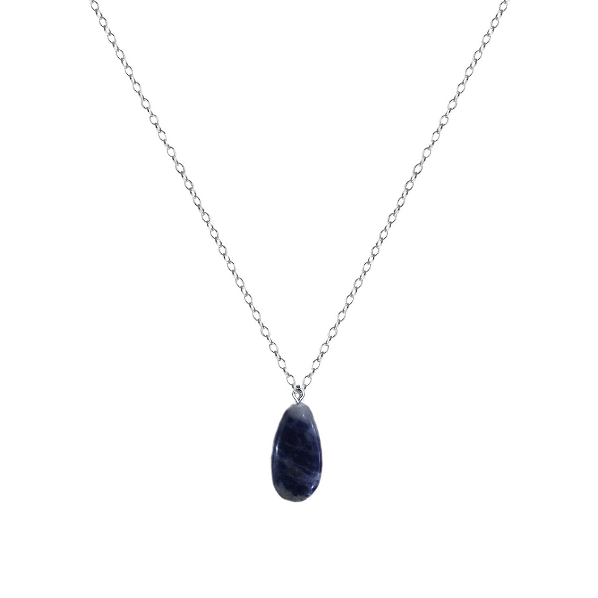Sodalite Sterling Silver Necklace, Sodalite Pendant Necklace, Gemstone Necklace | by nlanlaVictory-0