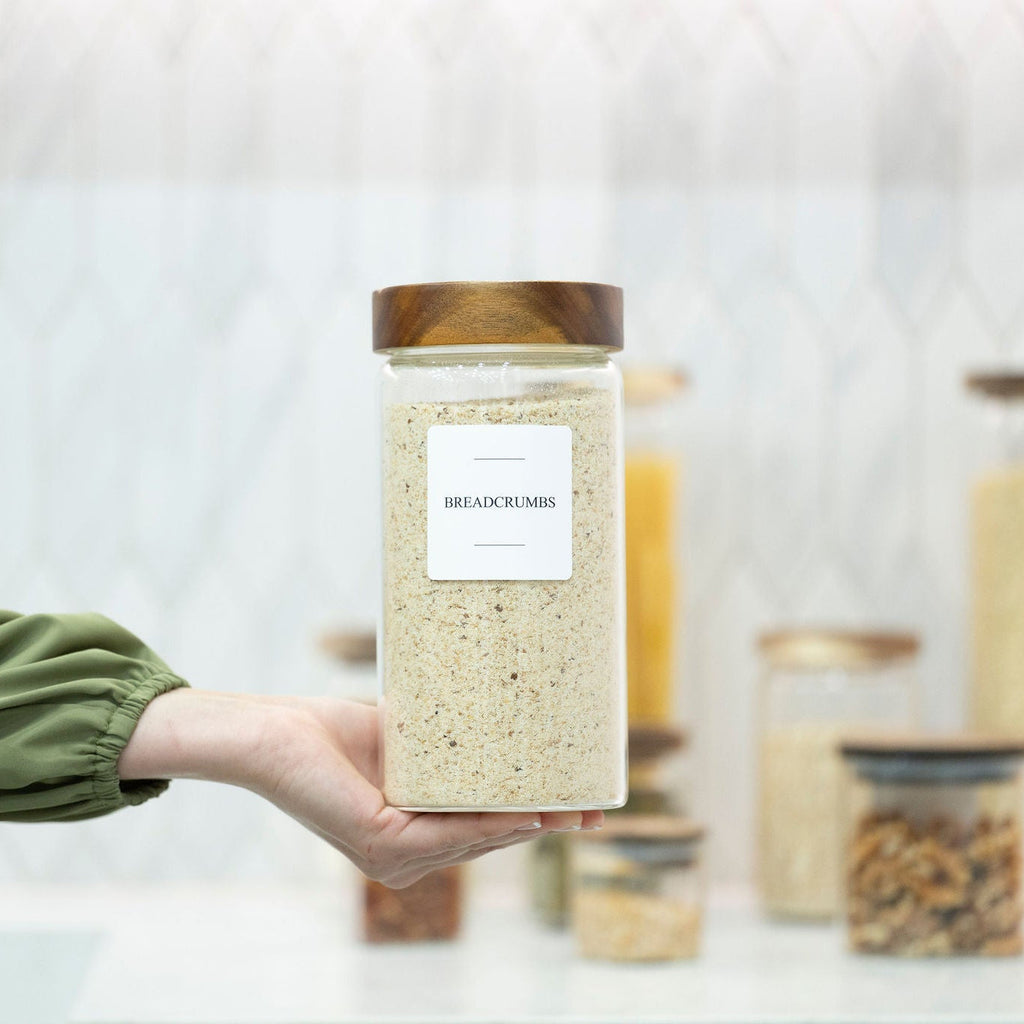 Screw Top Glass Jars - Acacia Glass Storage Jars - 5 Sizes-2
