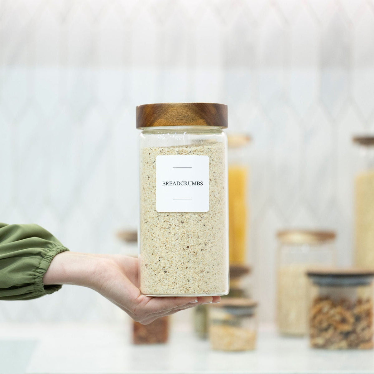 Screw Top Glass Jars - Acacia Glass Storage Jars - 5 Sizes-2