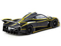 Pagani Huayra R Matt Black with Silver Accents and Yellow Stripes "Global64" Series 1/64 Diecast Model by Tarmac Works-0