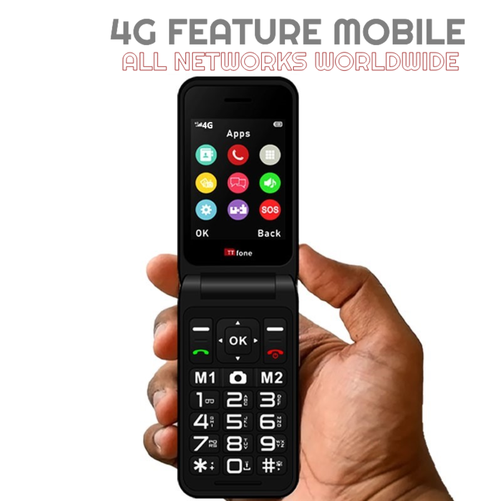 Used - TTfone TT760 4G Red with USB Cable, O2 SIM-2
