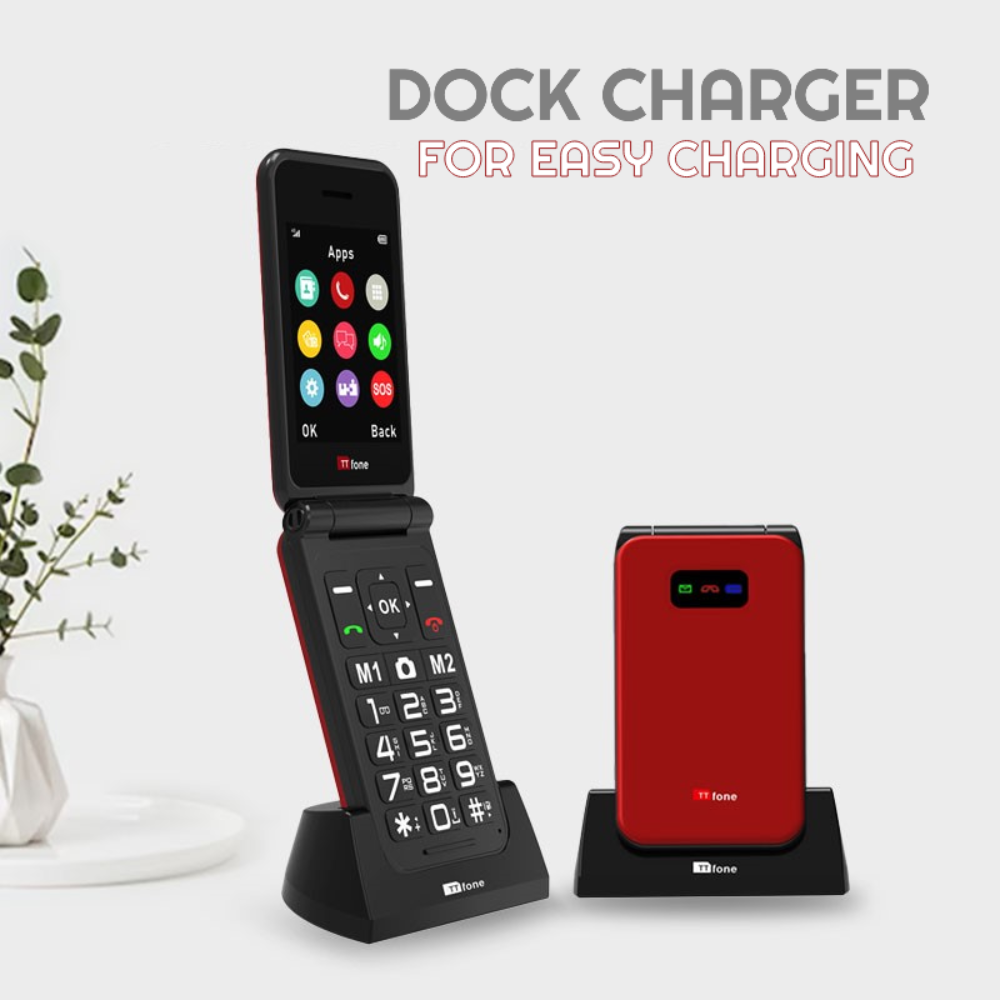 Used - TTfone TT760 4G Red with Dock Charger, Vodafone SIM-3