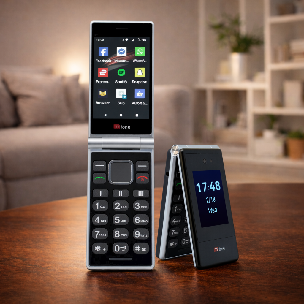 TTfone TT990 Mobile with Large Dual Screen Flip Phone-2