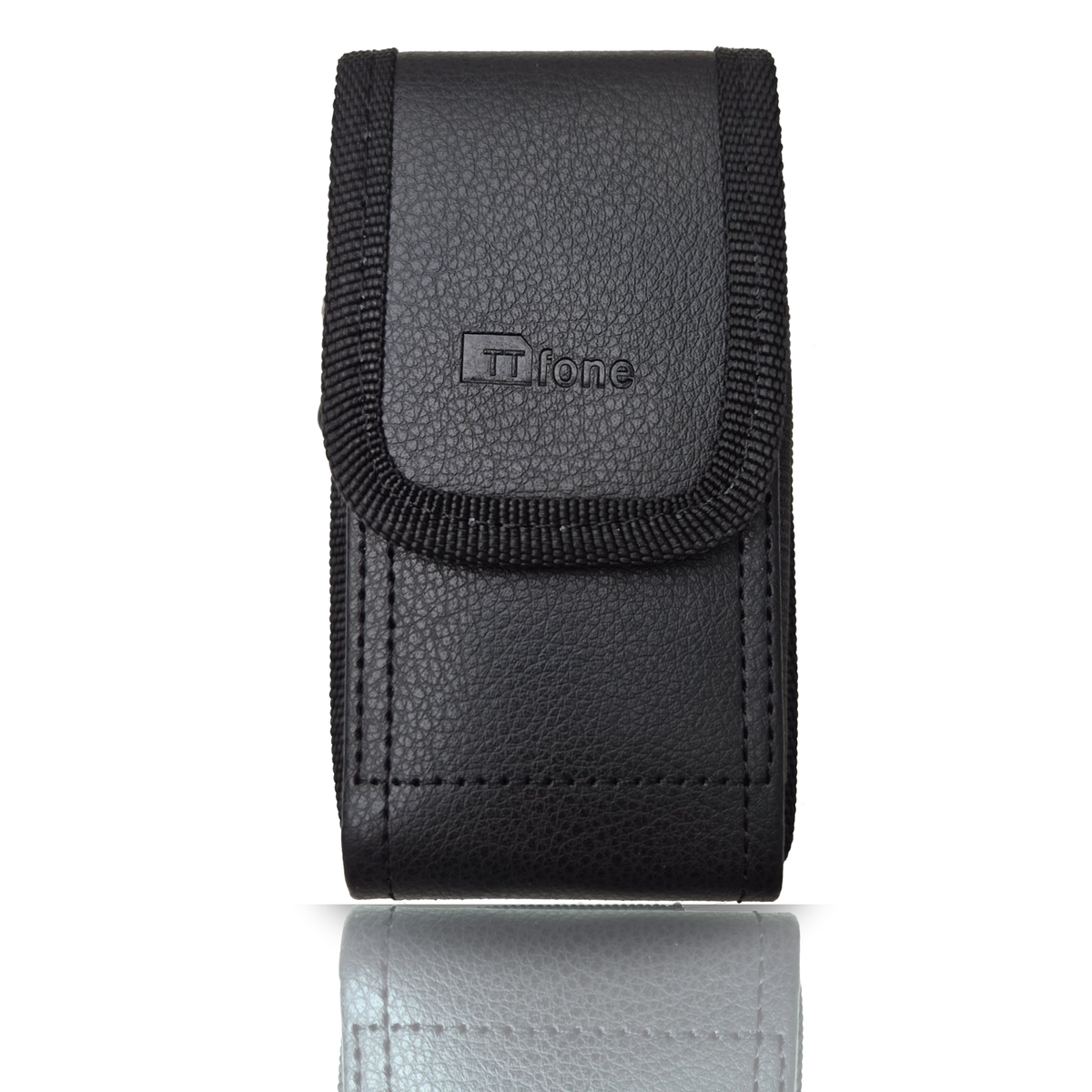 TTfone TTCD5 Faux Leather Holster Case for TT990 – Protective Carry Pouch with Belt Loop, Carabiner Clip & Secure Fastening-0