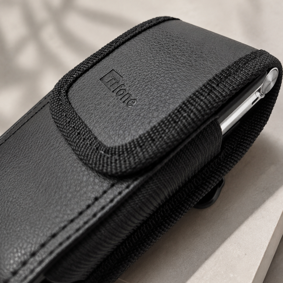 TTfone TTCD5 Faux Leather Holster Case for TT990 – Protective Carry Pouch with Belt Loop, Carabiner Clip & Secure Fastening-3