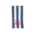 Tea/Hand Towel Good Friends, Striped Blue with hot pink