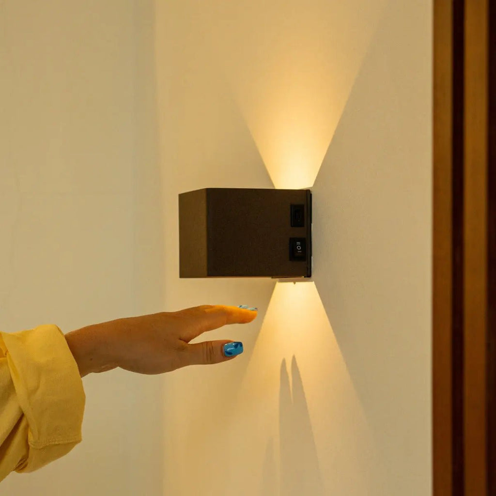Tess Mocha Brown Rechargeable Wall Light-2