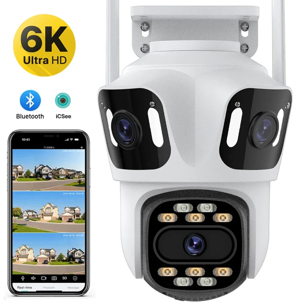 Three Lens 6K HD Outdoor WiFi Security Camera-1