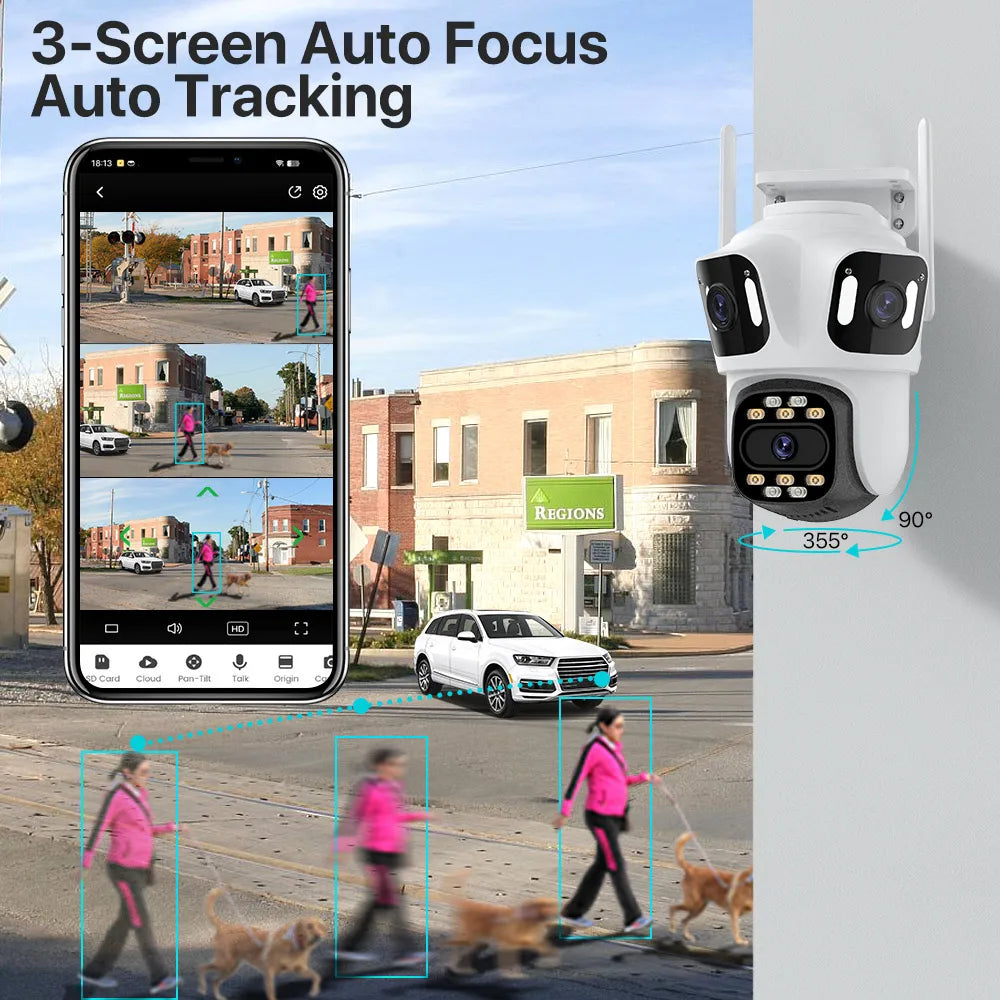 Three Lens 6K HD Outdoor WiFi Security Camera-3