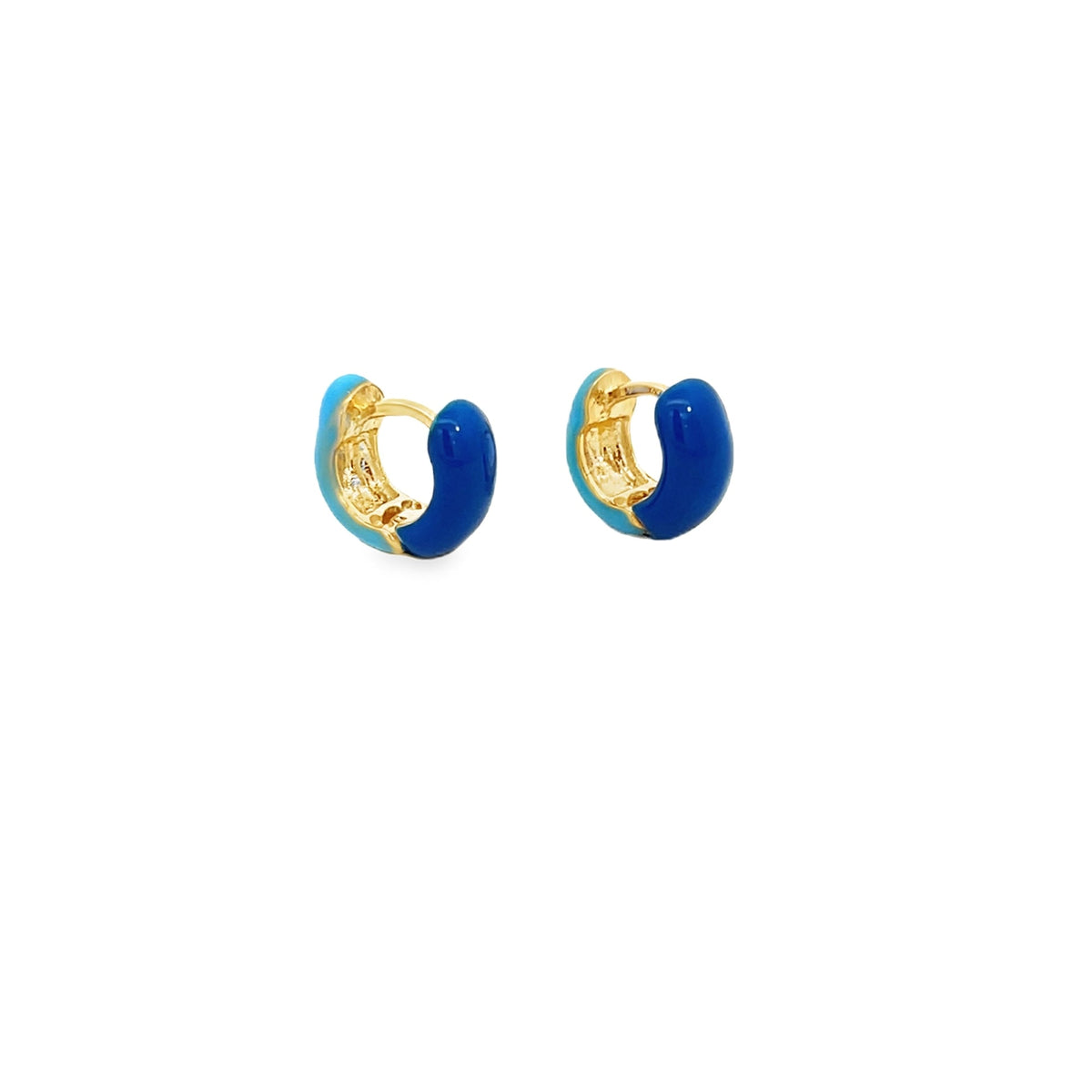18K Gold Filled Enamel Small Huggie Earrings (K116A)-0