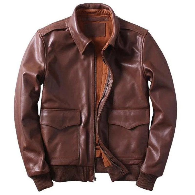 Wait On The Lord Printed Bomber Genuine Leather Jacket