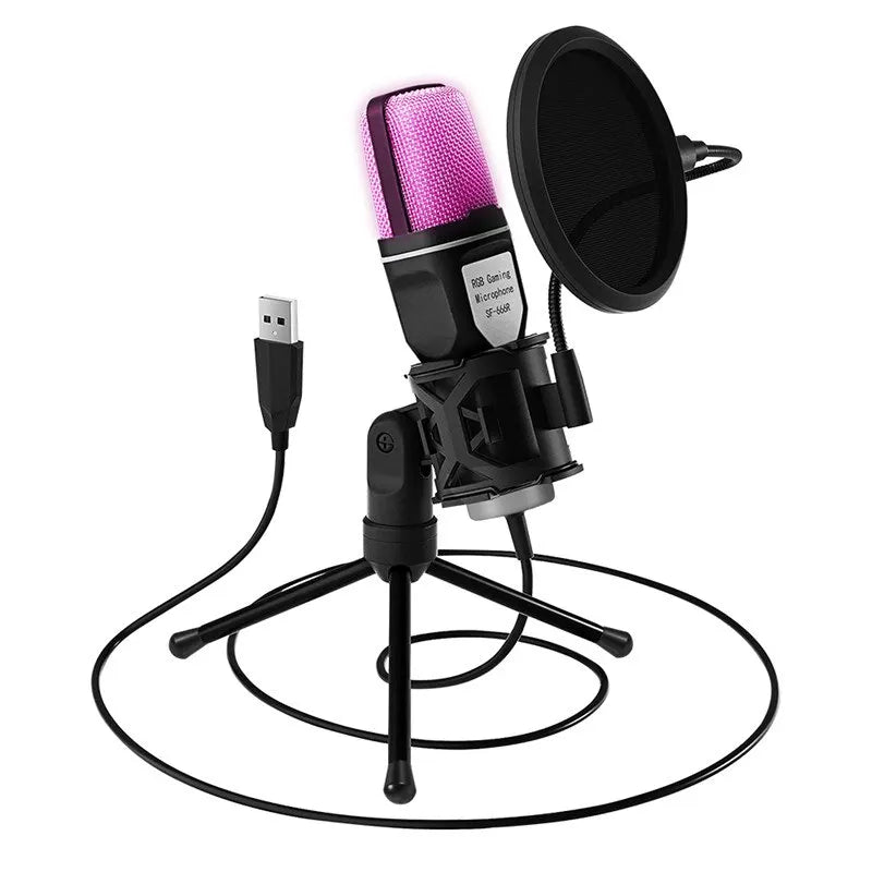 Usb Rgb Microphone Gaming Mic For Podcast & Streaming-0