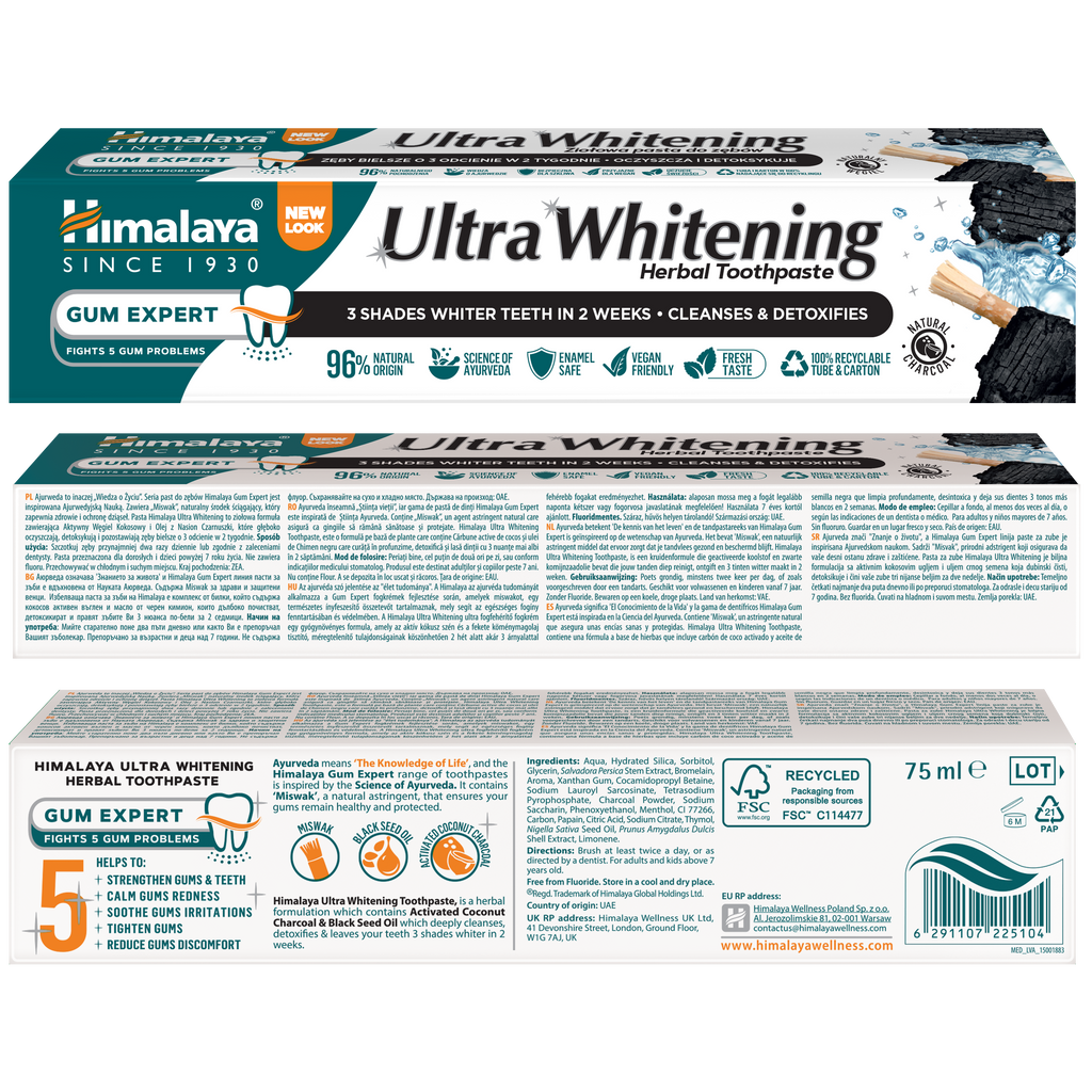Himalaya Gum Expert Ultra Whitening Herbal Toothpaste - 75 ml