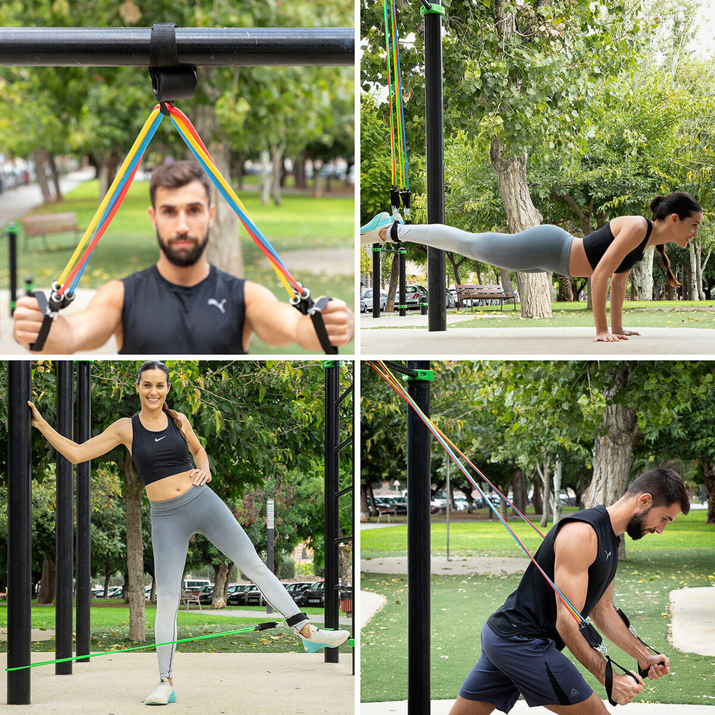 Set of Resistance Bands with Accessories and Exercise Guide Rebainer InnovaGoods 5 Units