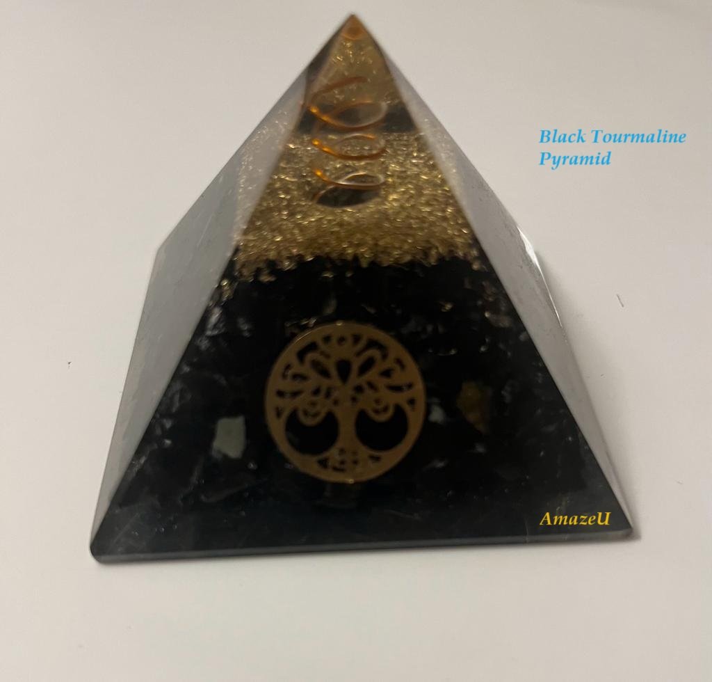 Black Tourmaline Orgonite Pyramid-0