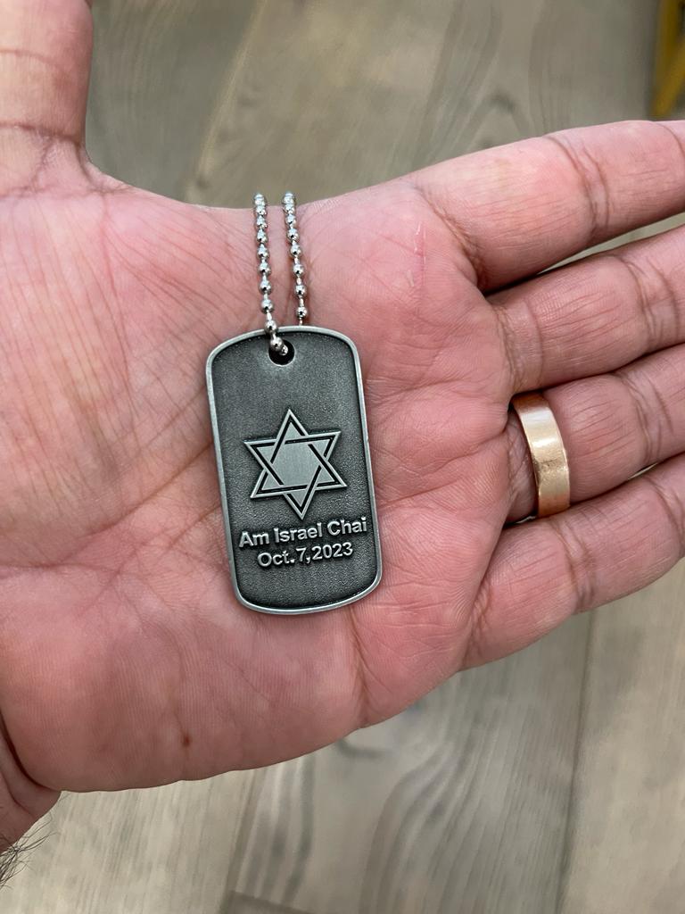 Star of David Military Necklace - Am Israel Chai / Oct 7, 2023-4
