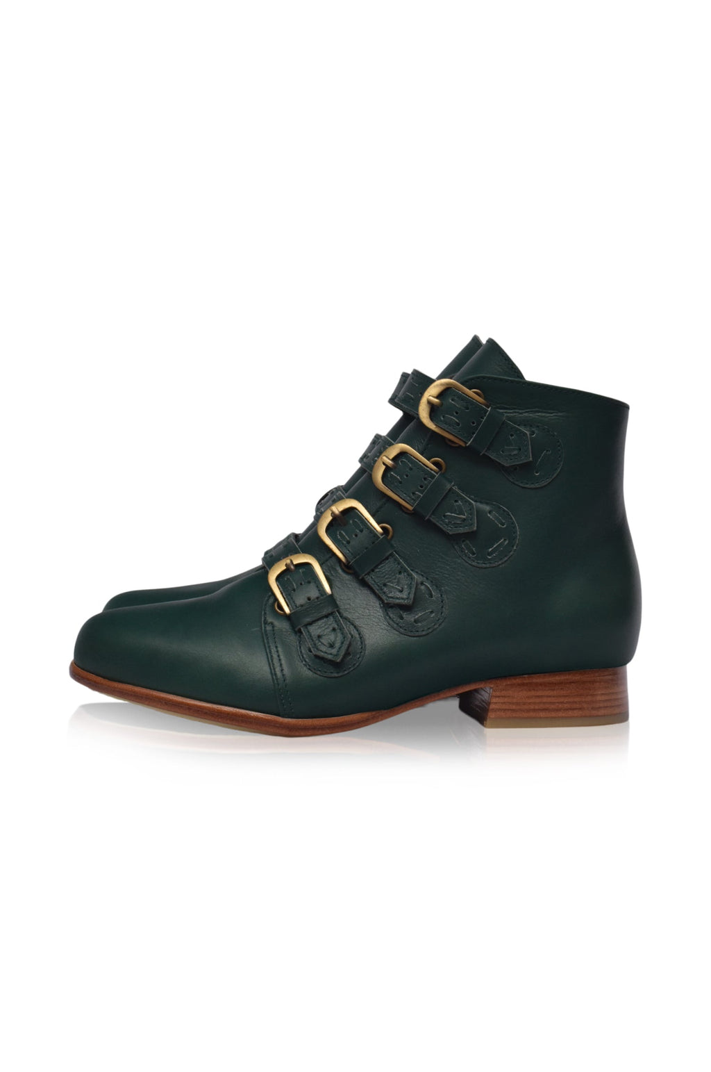 Wild Rose Leather Ankle Booties-5