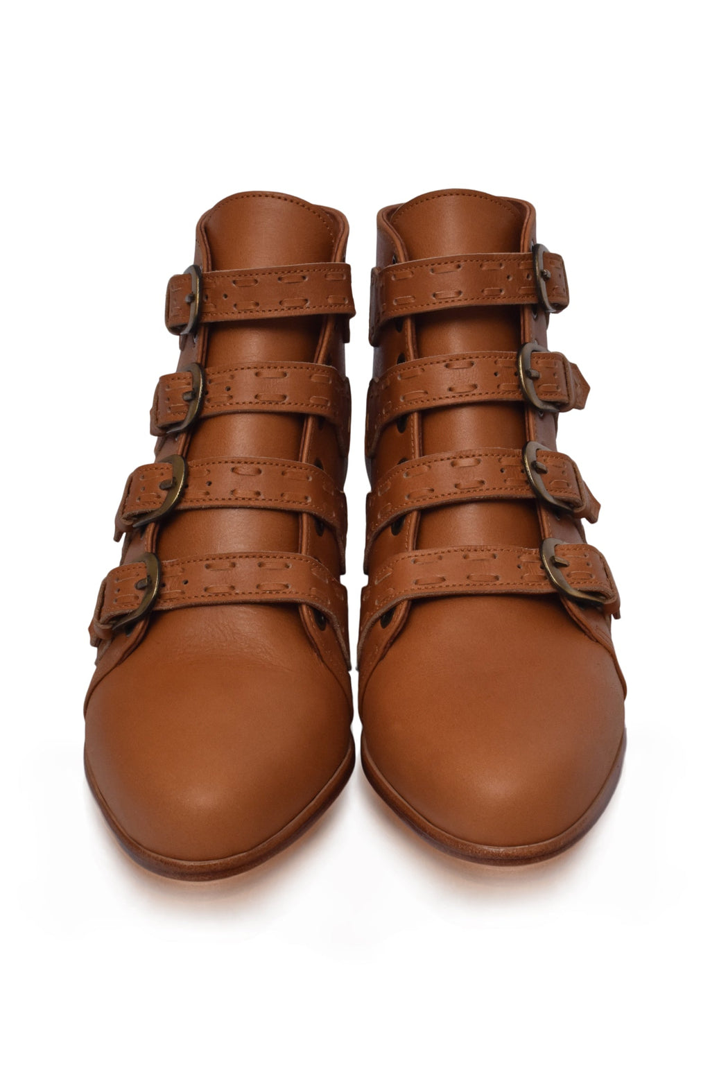 Wild Rose Leather Ankle Booties-2