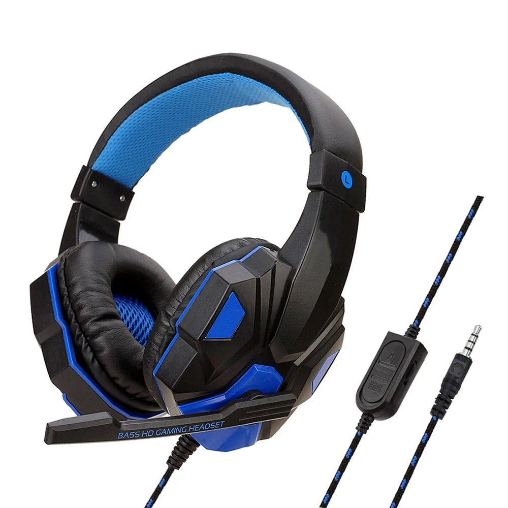 NNEOBA Wired Gaming Headset with Noise Cancelling Microphone(Blue)-0