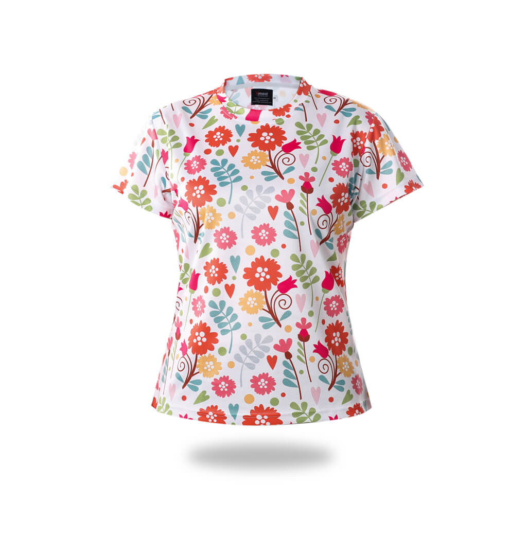 Women Floral Pattern Sublimation T-Shirt