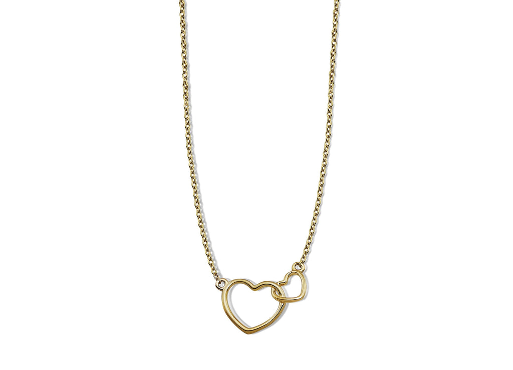 Ketting Twee Hartjes Goudkleur XN005G-0