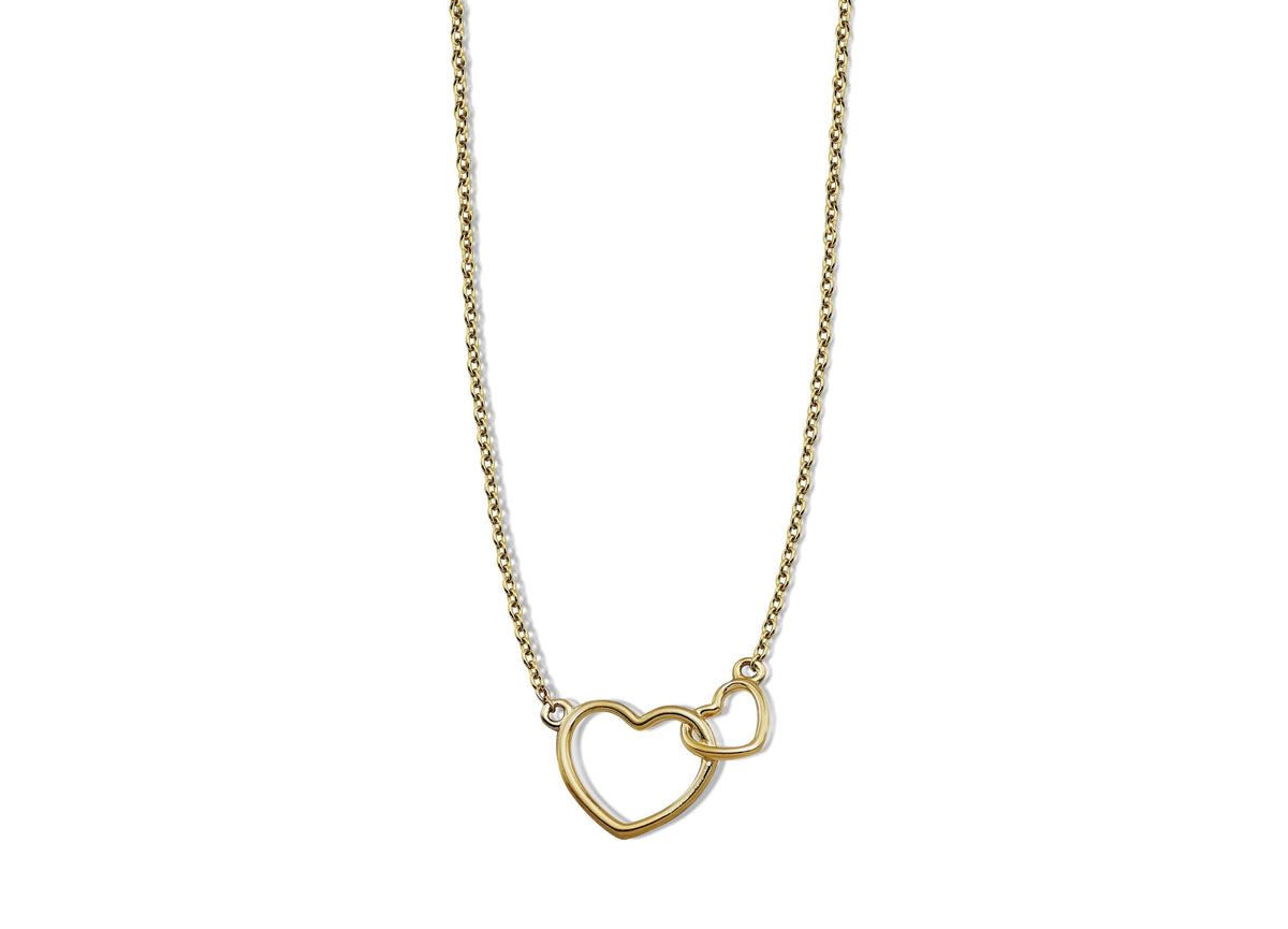 Ketting Twee Hartjes Goudkleur XN005G-0
