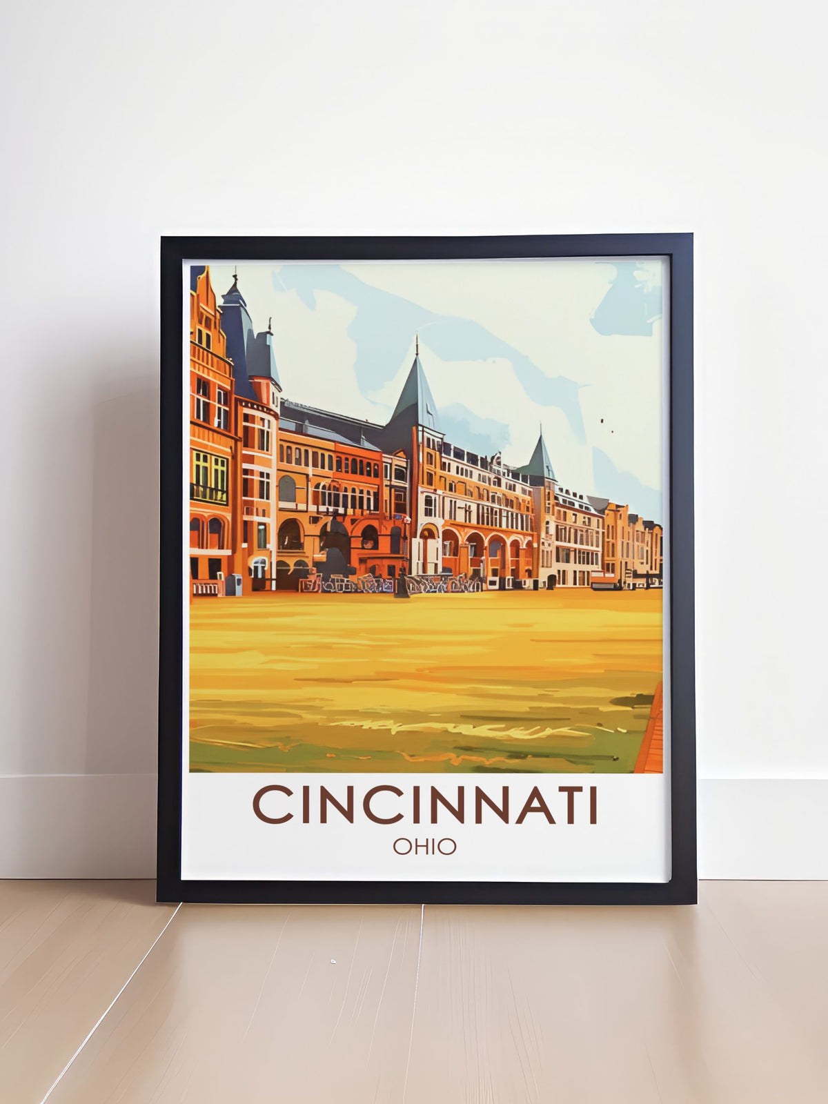 Cincinnati Poster Print -  Cincinnati Music Hall Poster Print - Cincinnati Skyline Travel Print - Cincinnati City Map Canvas Art-1