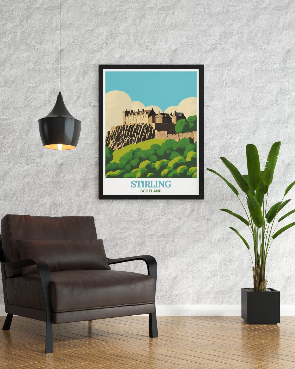 Stirling Castle Print - Stirling Wall Art - Scotland Framed Art - Scotland Vintage Poster-2