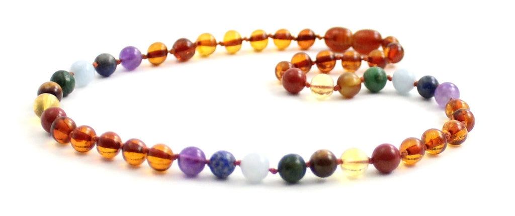 Amber and Chakra Gemstone Necklaces-3