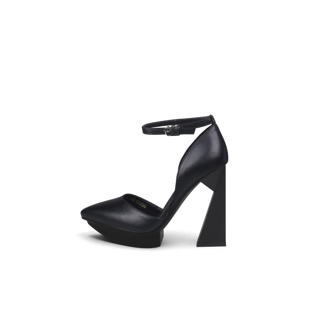 Elegant Ankle Strap Platform Pumps-5