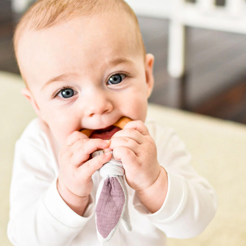 anneau dentition en coton bio rose papate baby