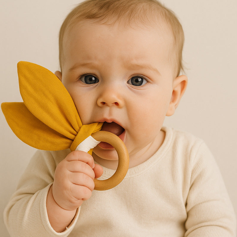 anneau dentition coton bio bebe automne honey papate