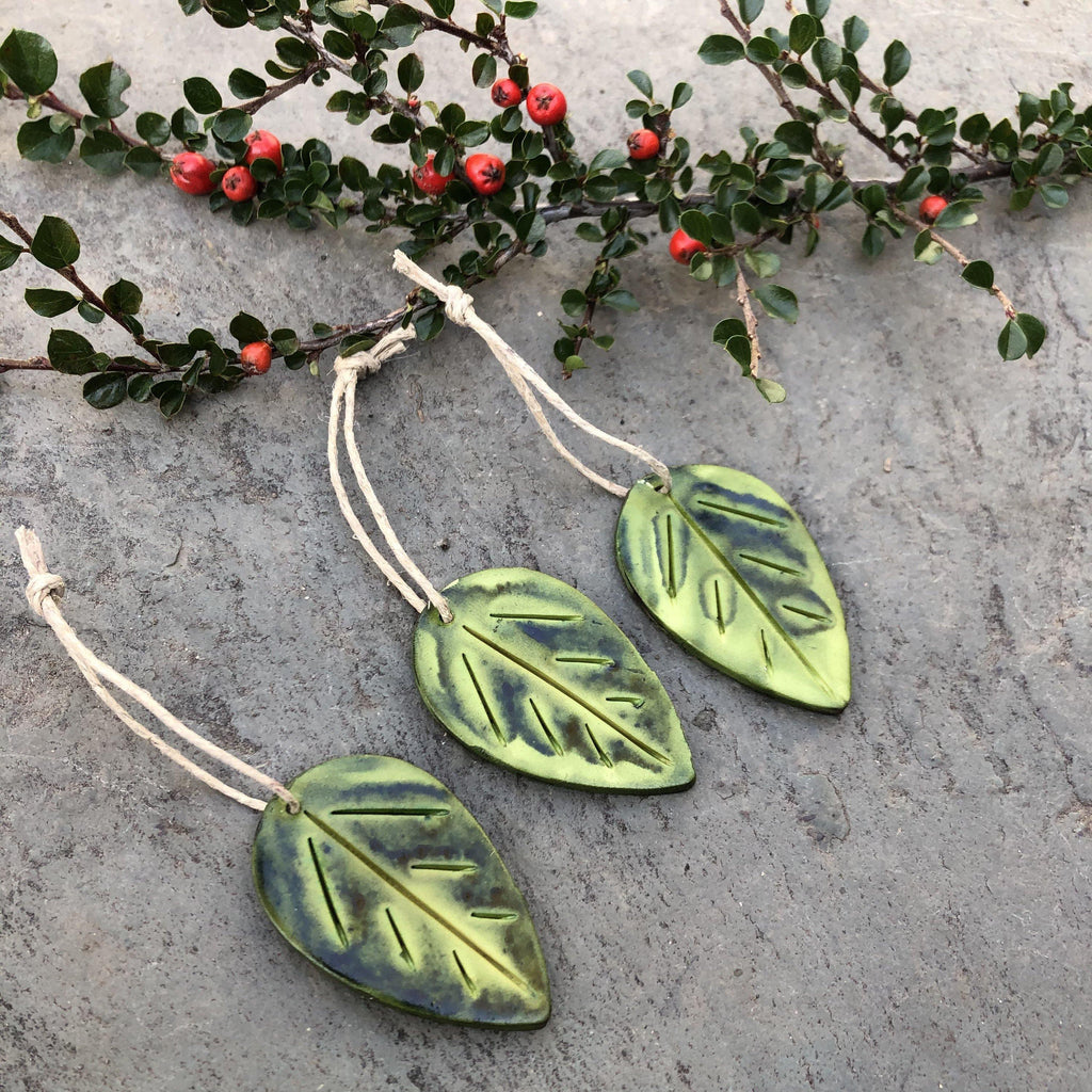 Autumn Leaf Ornaments, Rustic Fall Décor or Christmas Tree Decoration-4