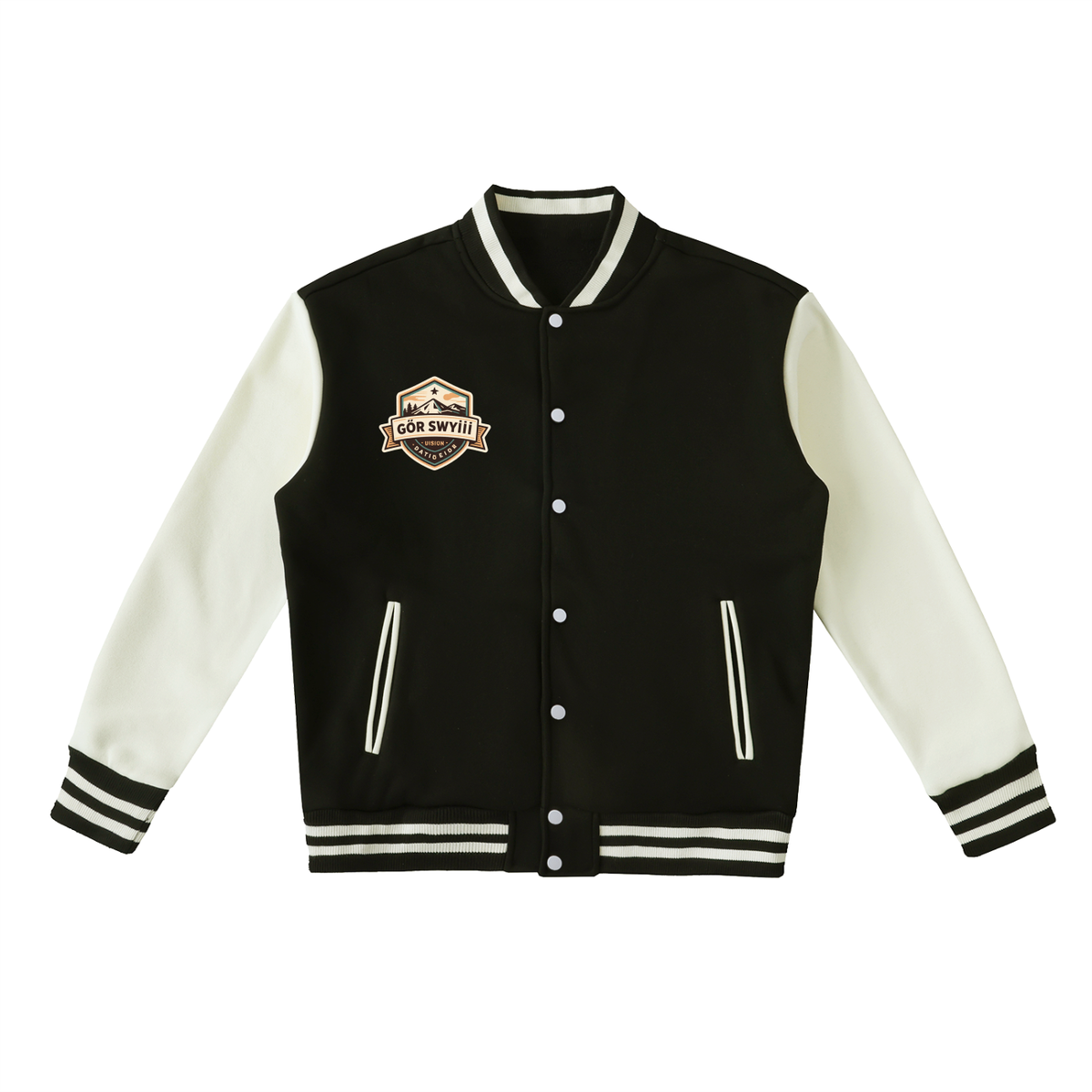 Two-Tone Fleeced Varsity Jacket