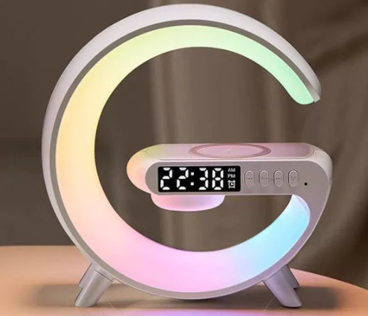 New Intelligent G Shaped LED Lamp Bluetooth Speake Wireless Charger Atmosphere Lamp App Control For Bedroom Home Decor-12