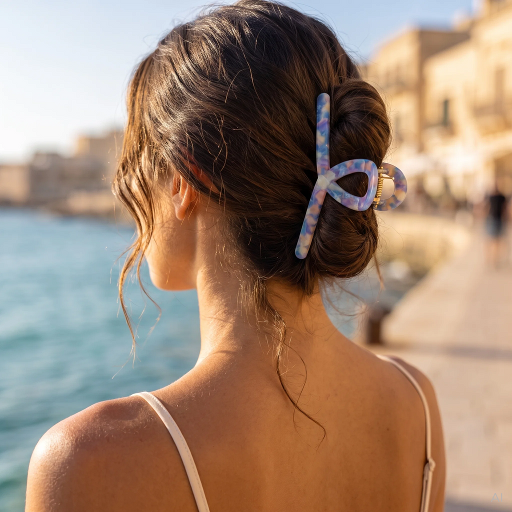 Shiney Blue Hairclip-1