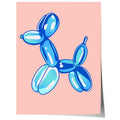 Balloon Dog Poster · Blauer Hund Skulptur · Pop Art Ästhetik · Minimalistisches Design · Rosa Hintergrund · Print ohne Rahmen-0