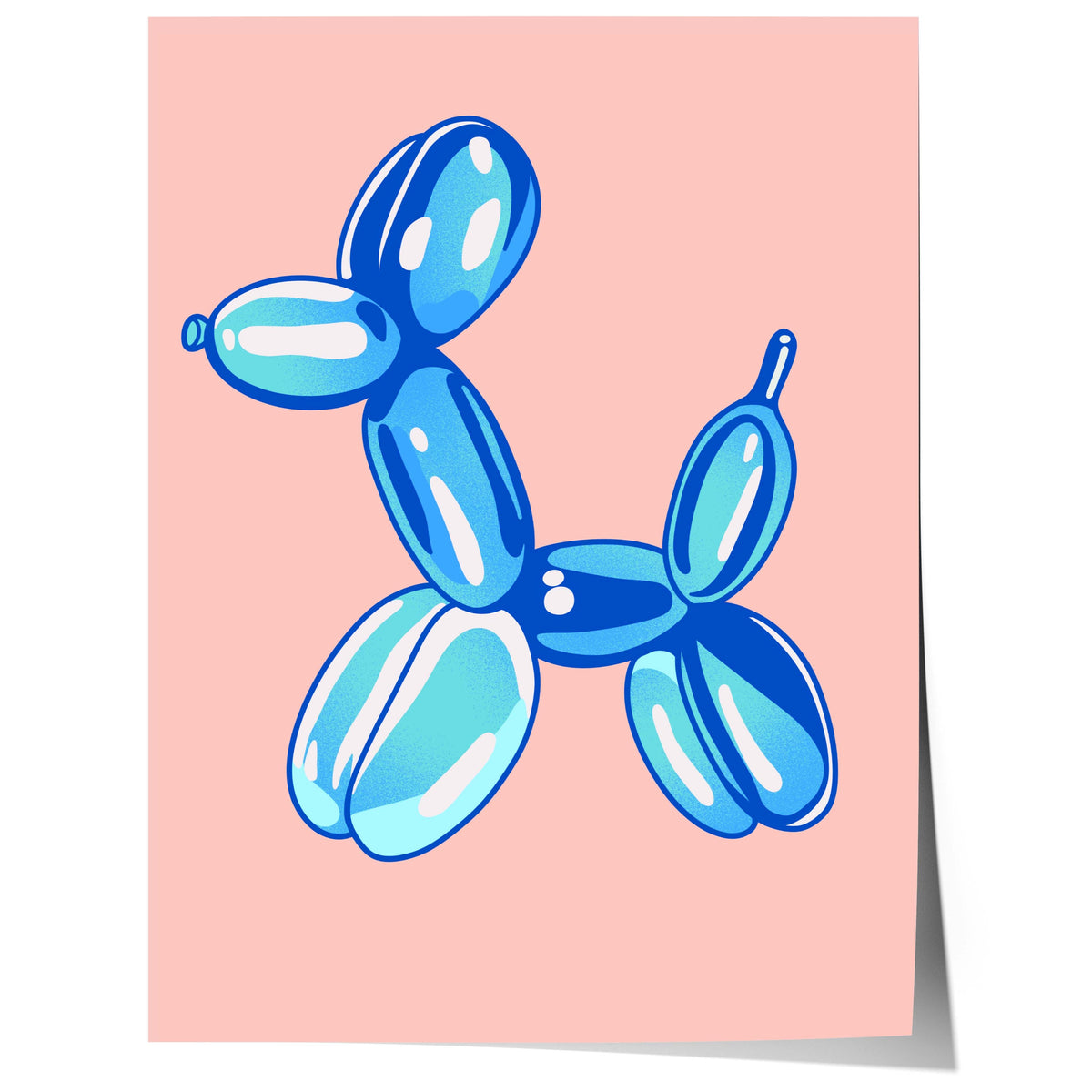 Balloon Dog Poster · Blauer Hund Skulptur · Pop Art Ästhetik · Minimalistisches Design · Rosa Hintergrund · Print ohne Rahmen-0