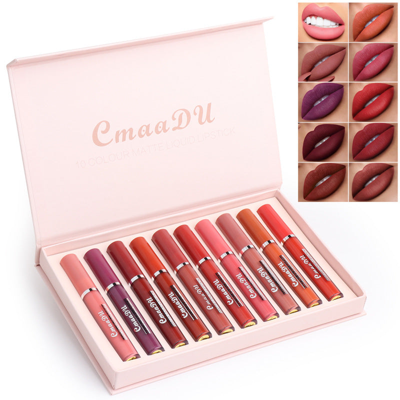 Women's Non-stick Cup Waterproof Matte Lipstick Long-Lasting Lip Care Pack-5