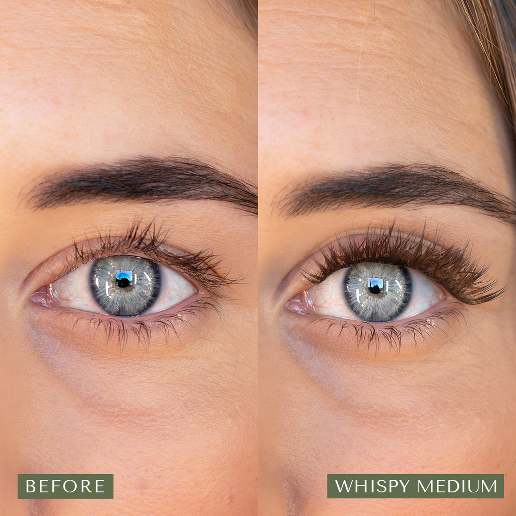 Pre-Glued Whispy Medium - Press-On Lashes (Brown)-3