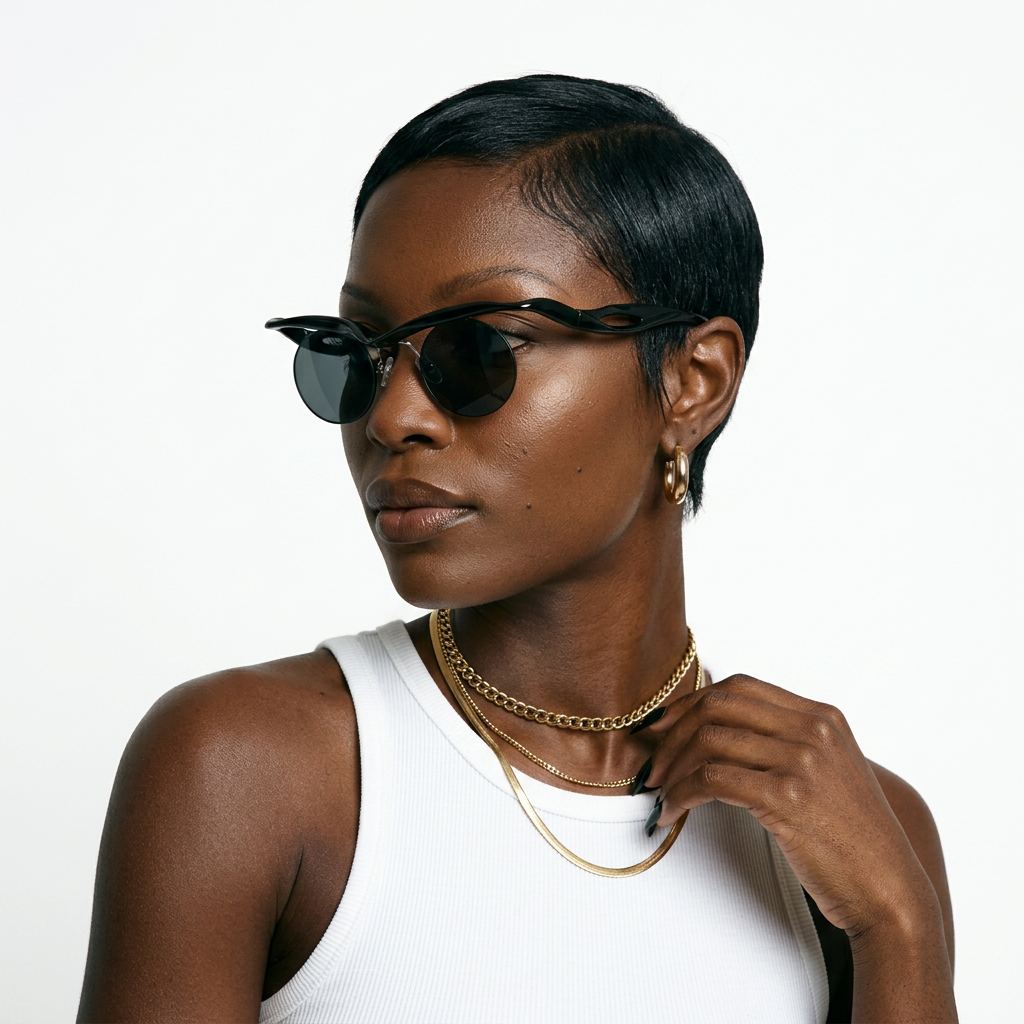 Daring Rimless Round Sunglasses-0
