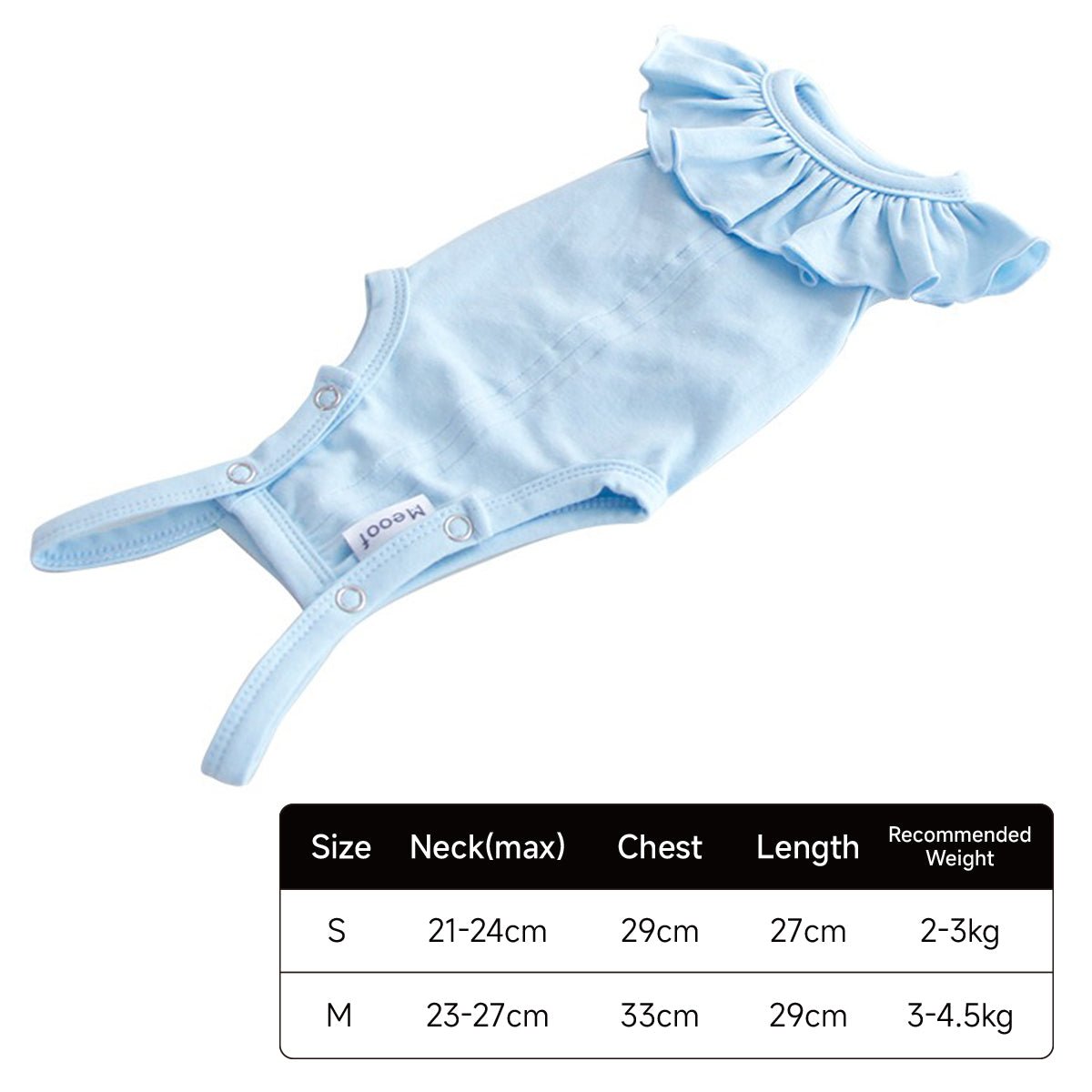 Breathable Cat Recovery Suit with Ruffle Collar-3