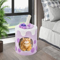 NNECW Bubble Tea Cat Tree Tower Cat Condo Furniture with Scratching Post-Purple-0