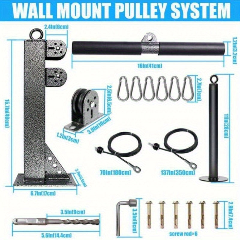 Wall Mounted Cable Pulley Gym System-4
