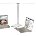 Adjustable Folding Desk Lamp for Home Office - Modern Double-Arm LED Banker Lamp, White-0